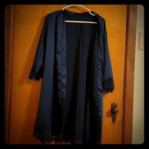 Beautiful navy robe made from silk like material
